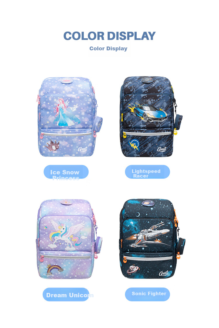 Gmt for Kids Backpack, Lightweight Spine-Protecting Schoolbag with Large Capacity, for Primary School Students, Boys And Girls in Grades One to Three, Small Size with Ice And Snow Princess Desig 8
