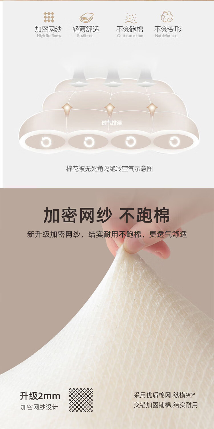 MUJI Workshop Xinjiang Cotton Quilt Fabric Quilt Spring Autumn Winter Cotton Core Mattress 180*220cm 5 Jin 2