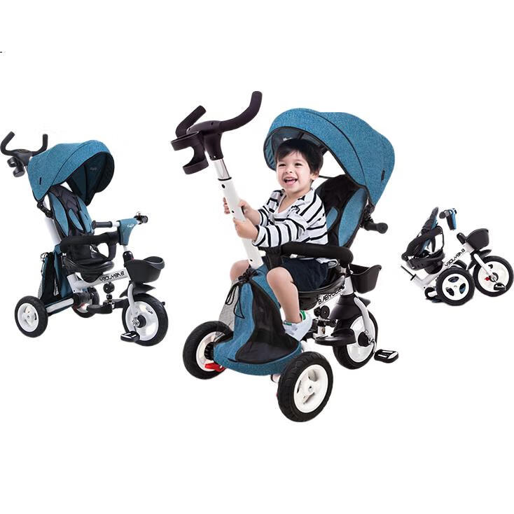 Детский трехколесный велосипед BABYJOEY Knight TT56 Aurora Beidou, складной, с родительской ручкой, корзиной и козырьком, для детей от 1 до 5 лет