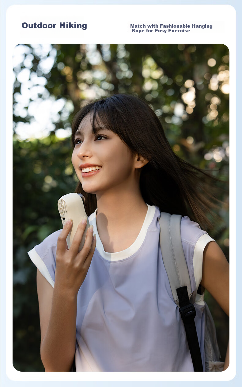 HOMBORSY Wind Treasure Small Handheld Fan Portable Mini Turbine Electric Fan Stepless Speed Adjustment High-Speed Energy-Saving Rechargeable Compact Personal Handheld Quiet Fan for Women F96 Ivory White 10