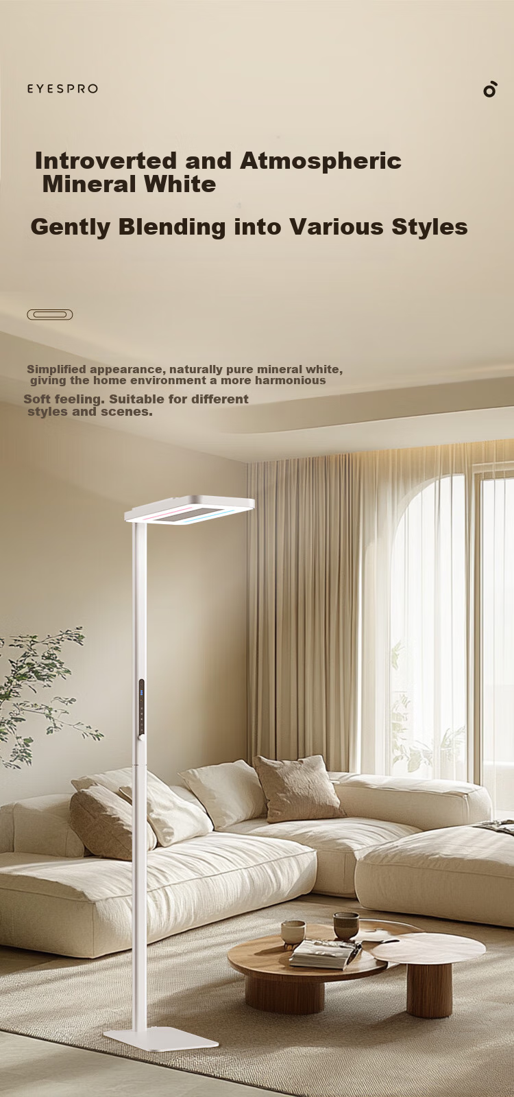 Haishibao Red Light Eye Protection Floor Lamp, Full Spectrum Children's Study Smart Floor Lamp, E5B-140W with Installation Included 20