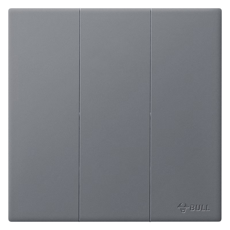 BULL G60 Series Three-Gang Single-Control Switch Ultra-Thin Large Panel Switch G60K311 Phantom Gray