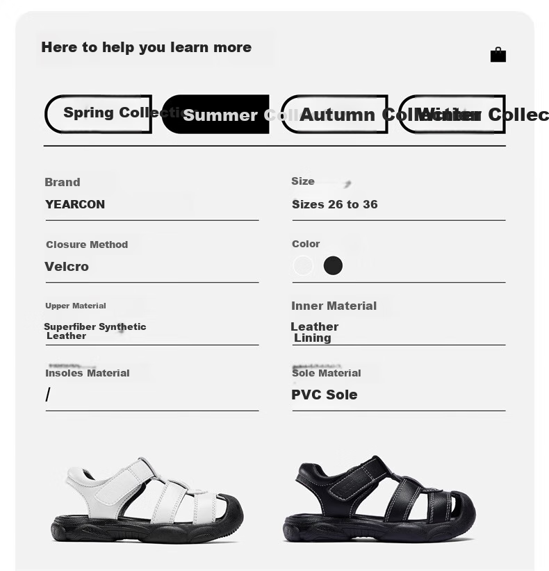 Yearcon Kids Summer Non-Slip Boys Beach Sandals Protective Toe Soft Sole Baby Sandals Black Size 27 4
