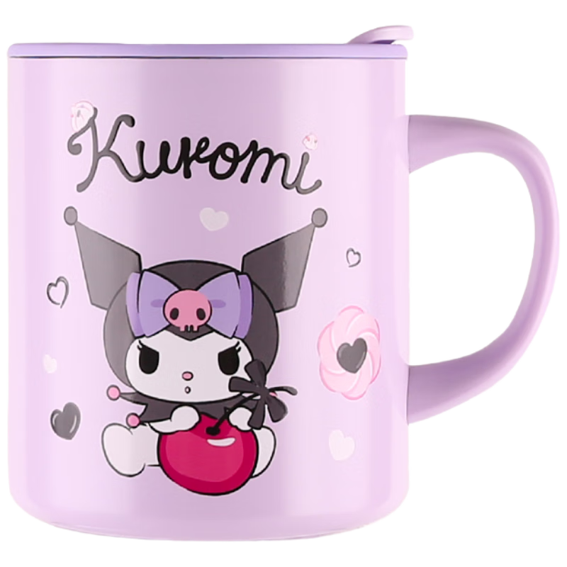 Milonbear Kuromi Children's Milk Mug Insulated Stainless Steel 316 High Temperature Resistant Anti-Drop Graduated Cup