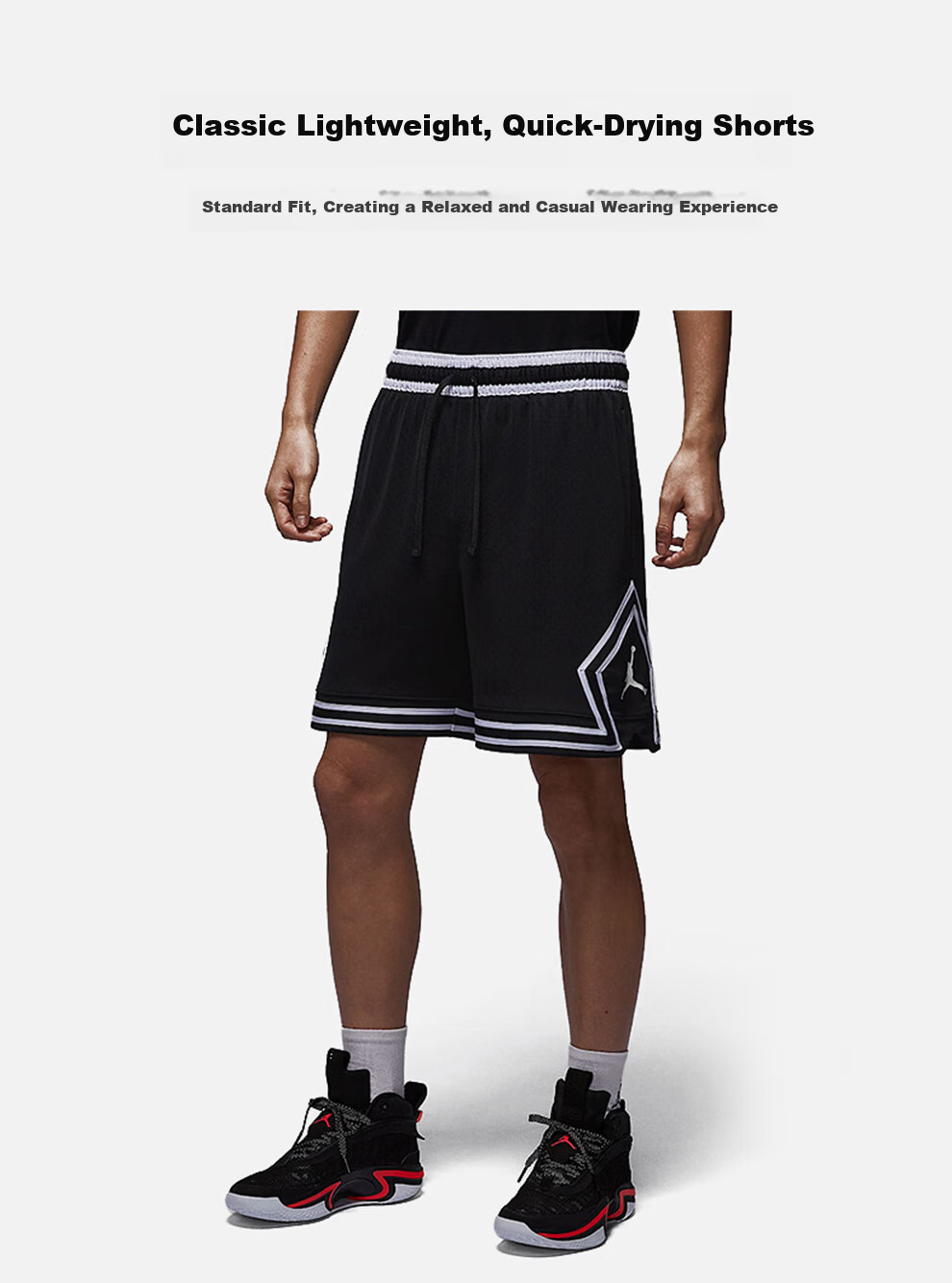 Jordan Men's Air Jordan Breathable Mesh Dri-FIT Quick-Dry Shorts Sports Shorts HF9911-100 White And Black XL 1