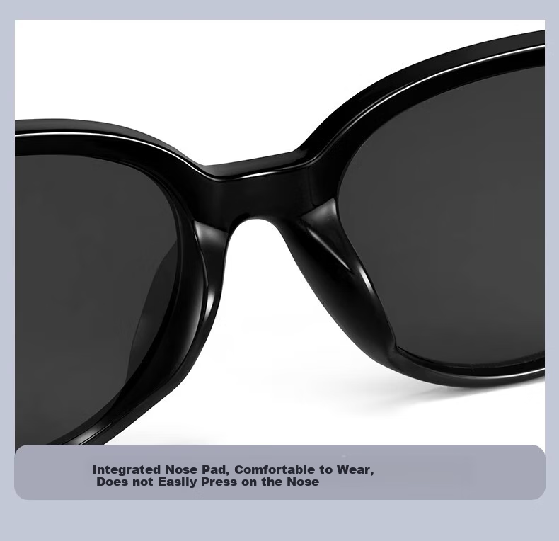 Boshide Cat Eye Sunglasses, Polarized Sunglasses, Retro Sun Protection High-End Square And Round Face Sunglasses for Women, Black Frame with Gray Lenses 9