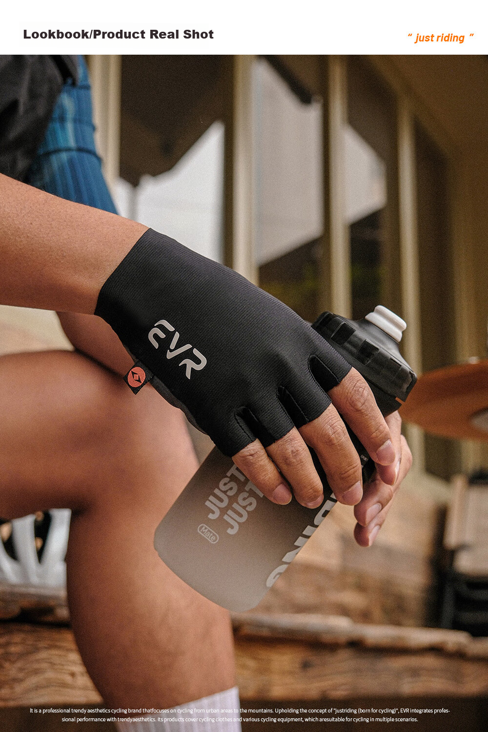 EVR Double Arrow Cycling Gloves, MITI Fabric, Half-Finger, Summer Shock-Absorbing Short Finger, Gray, Size L 6