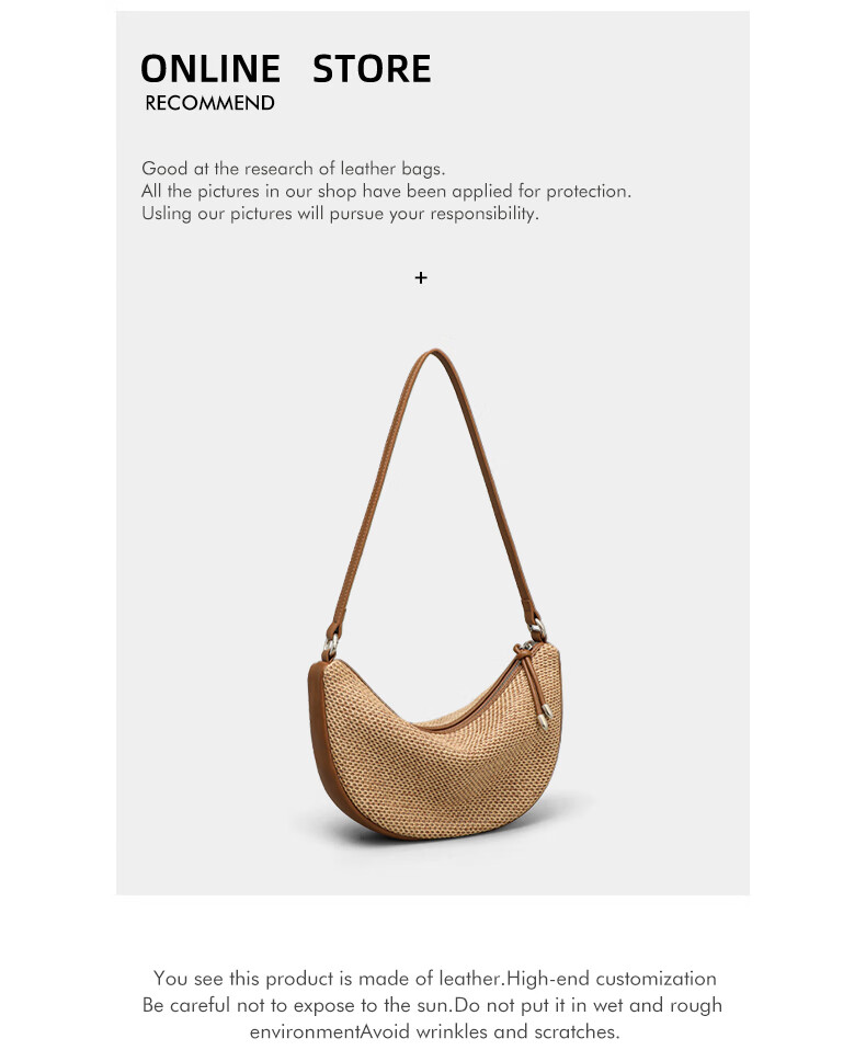 Aiqinghai Woven Handbag, Women's Shoulder Crossbody Bag, Dumpling Bag, Light Luxury Brand, Birthday And Mother's Day Gift, Practical Present for Mom 2