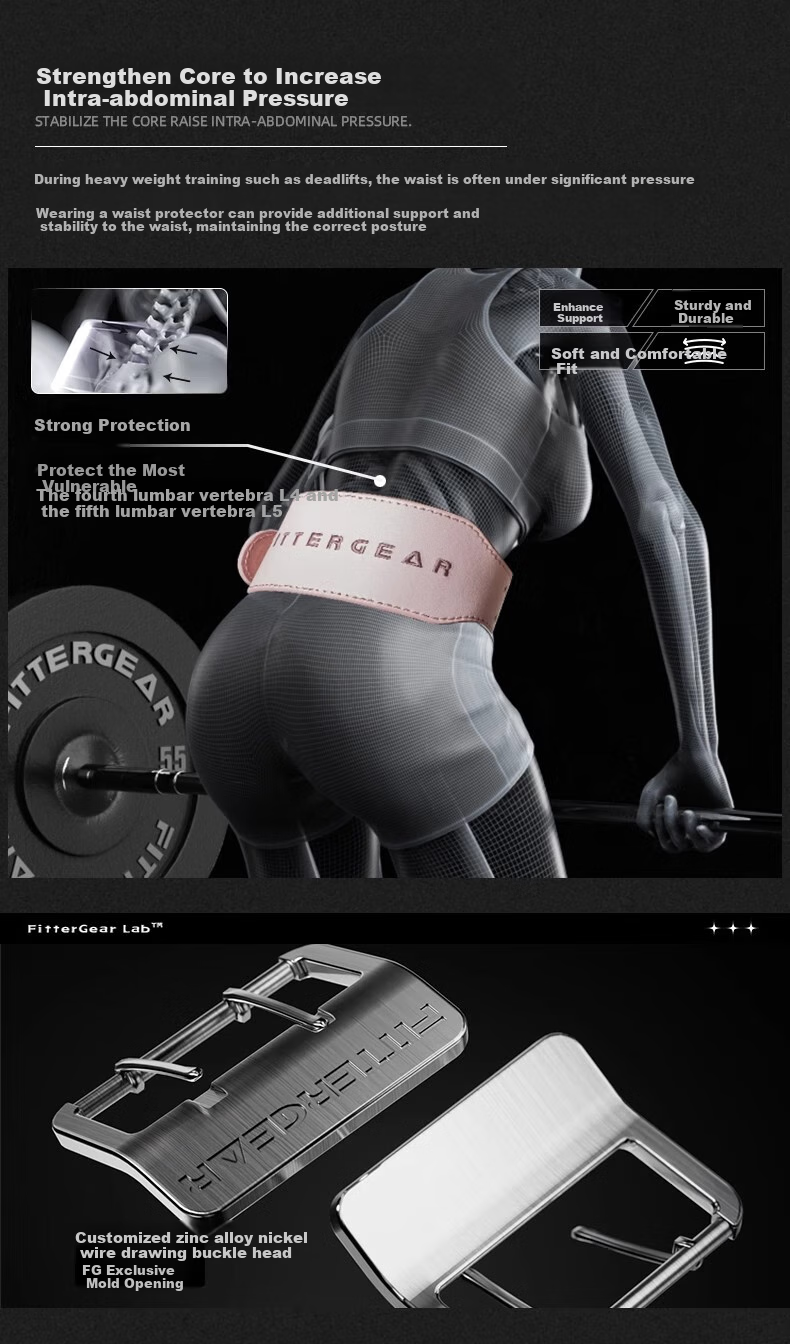 FITTER GEAR Leather Fitness Waist Belt for Women, Professional Weightlifting Strength Training Equipment, Squat And Deadlift Support Gear 17