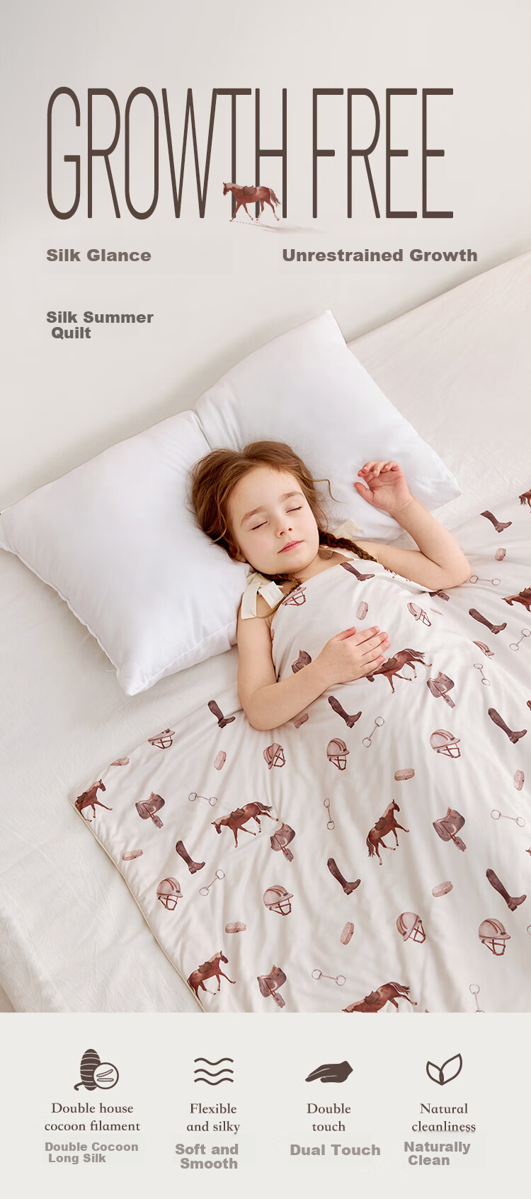 YEEHOO 100% Mulberry Silk Comforter, Washable, Maternal And Infant Class A Antibacterial, Anti-Mite Cooling Quilt, Air Conditioning Summer Cool Blanket, 105*140 1