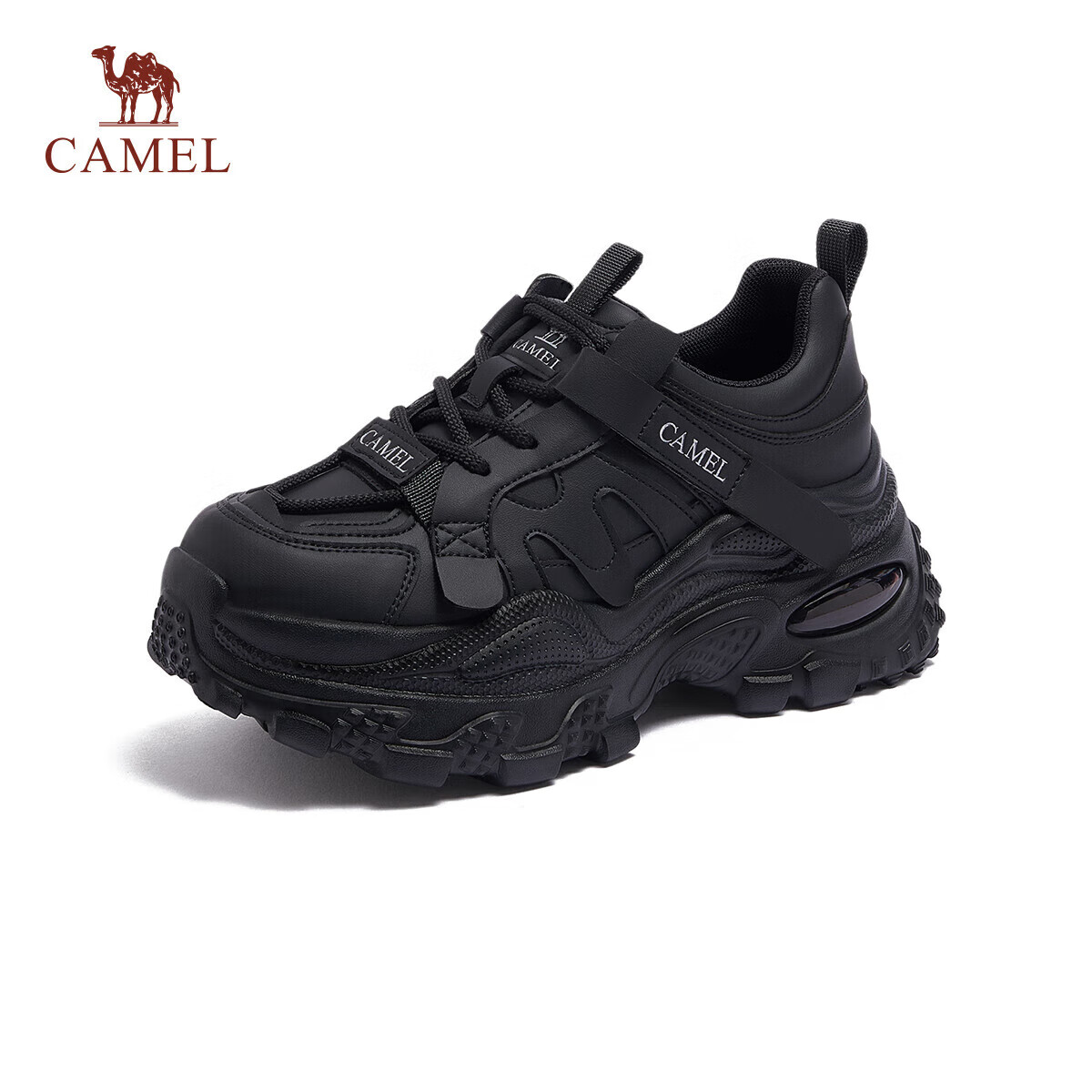 CAMEL Women's Dad Sneakers Comfortable Sporty Style Height Increasing Thick Sole Casual Shoes L25A283126 Black Size 39
