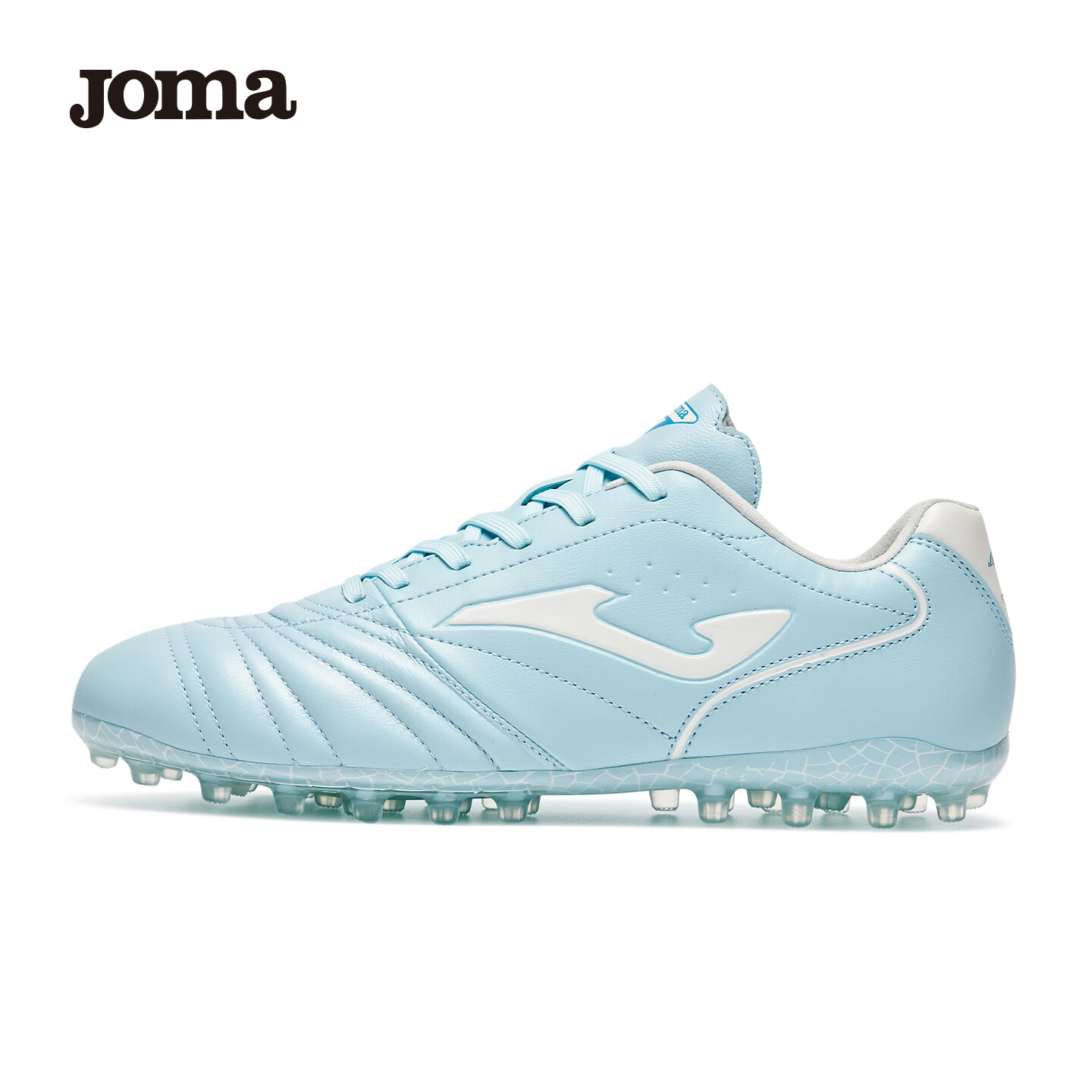 JOMA Kangaroo Leather Soccer Shoes Adult Youth Kids MG Studs Professional Match Training Shoes Water Blue/White 42.5