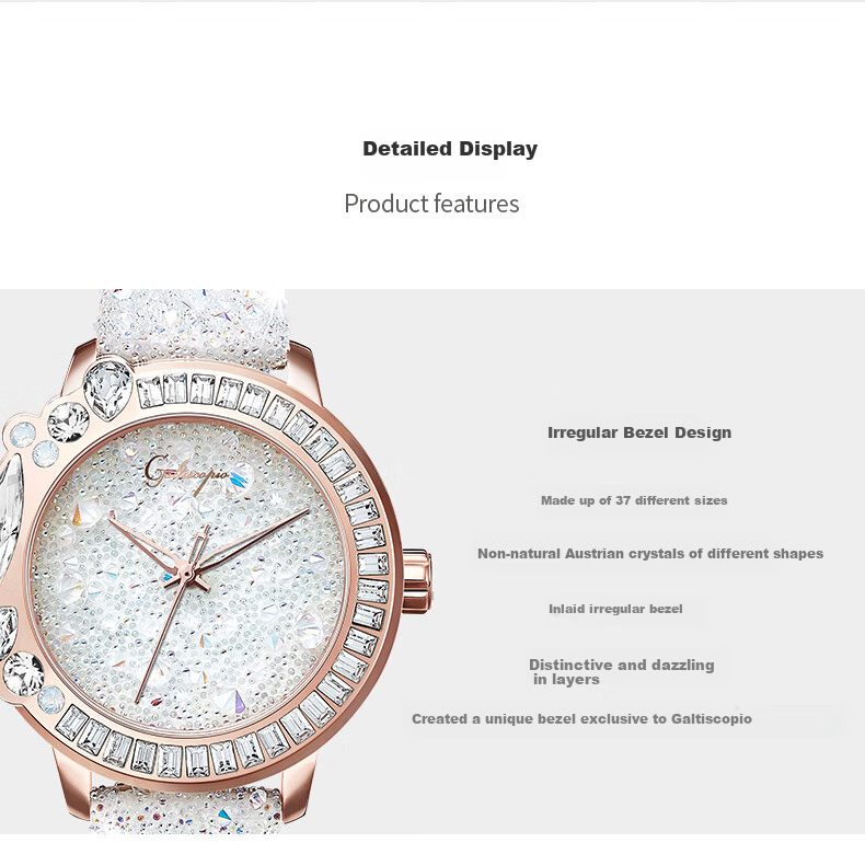 Galtiscopio American And European Style Starry Sky Crystal Small Diamond Women's Watch Quartz Watch Gift for Girlfriend, Holiday Present 14