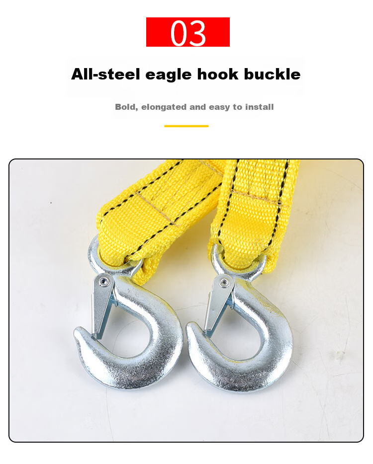 Beifute Car Tow Rope, Off-Road Towing Rope, Strong Tow Strap, Escape Rescue Rope, Towing Hook 6