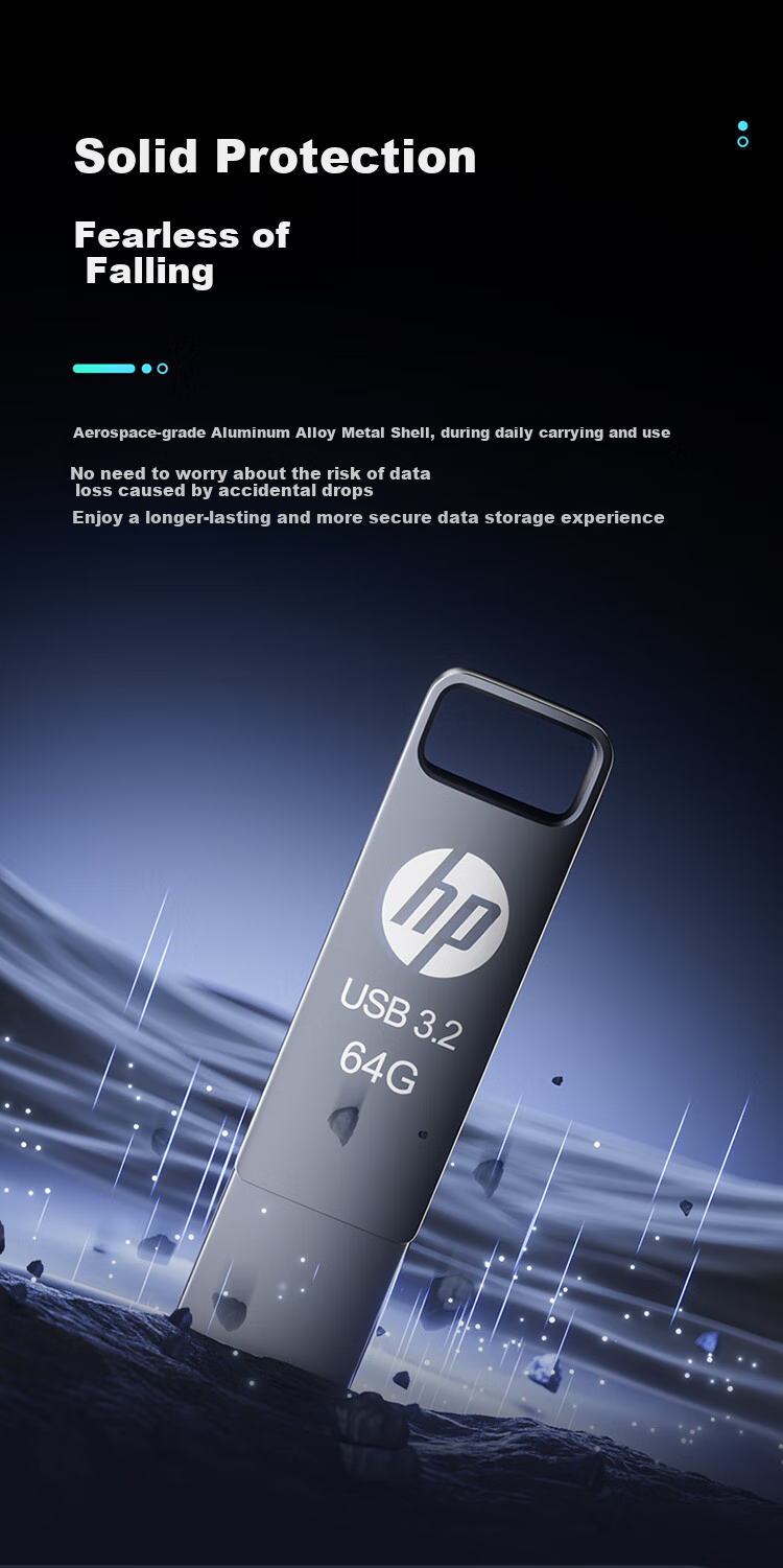 HP 32GB Dual Interface Type-C Compatible USB Flash Drive for Phones And Computers, USB 3.2 High-Speed Transfer, Aviation-Grade Metal Gray Design, Large Capacity, for Car Use, Office Work And Study 7