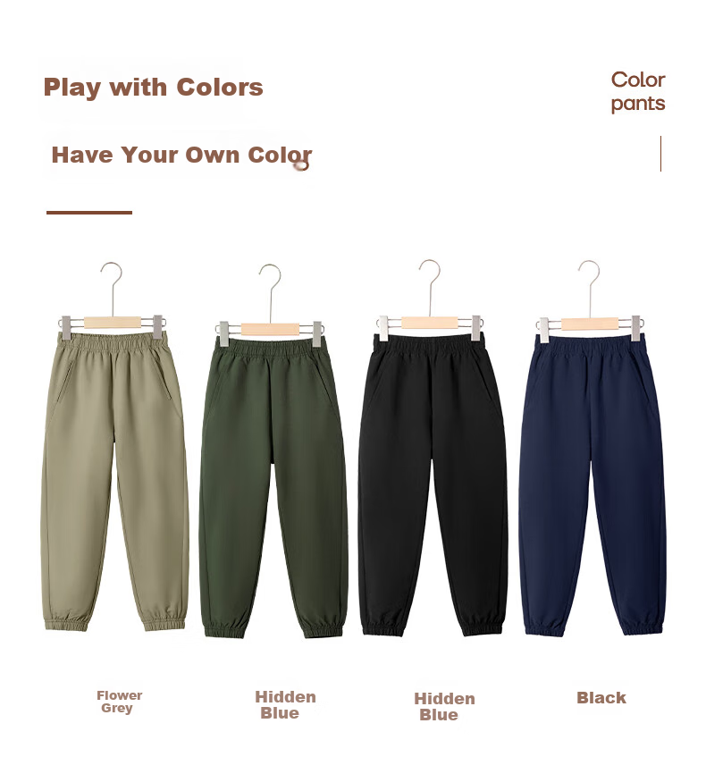 Baleno Boys' Pants, Spring And Autumn 2026 Style, Children's Outdoor Sports Waterproof Cargo Pants, Hiking Pants, Kids' Tapered Casual Trousers 7