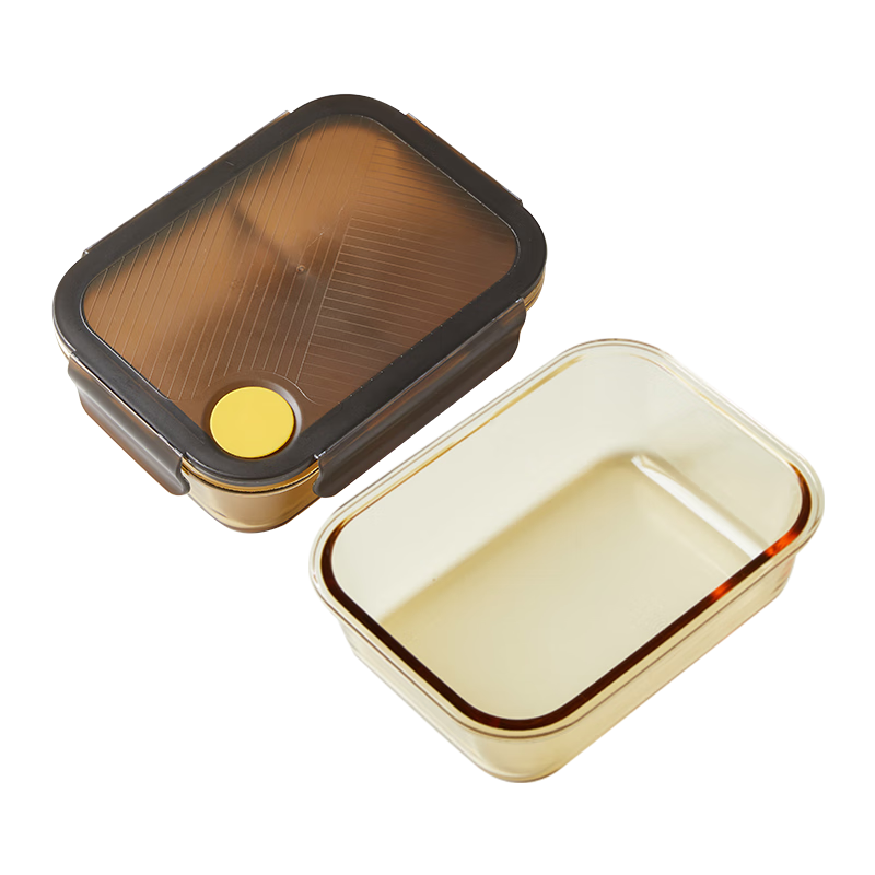 JD Jingzao Lunch Box High Borosilicate Glass Bento Box Microwave Safe Fresh-Keeping Box (Two Compartments 1050ml)