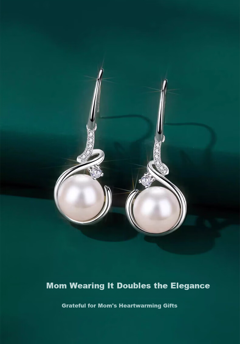Zhoubaifu Elegant Pearl Earrings for Women, Pearl Studs, Birthday Gift for Girlfriend Or Wife 1