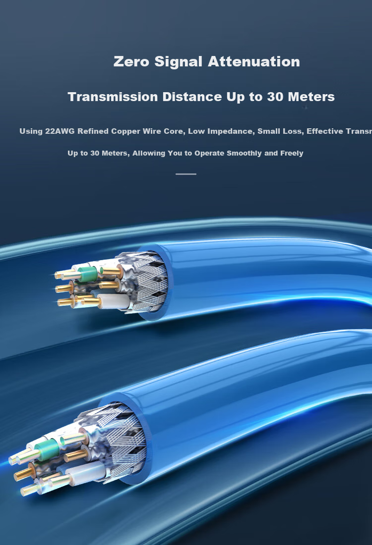CHOOSEAL (CHOSEAL) Cat8 10G Double-Shielded Engineering-Grade E-Sports Level 0.64mm CAT8 High-Speed Network Cable, 40G Pure Copper Core POE Power Supply Home Security Box Cable, 25 Meters, QS2680B 3
