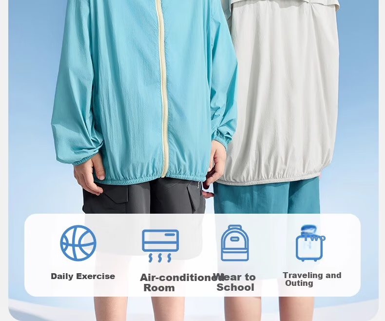 Zuoxi Boys' Sun Protection Clothing, Outdoor Children's Summer Sun Protection Thin Jacket, 2026 New Style Skin Coat, Blue, Size 110 10