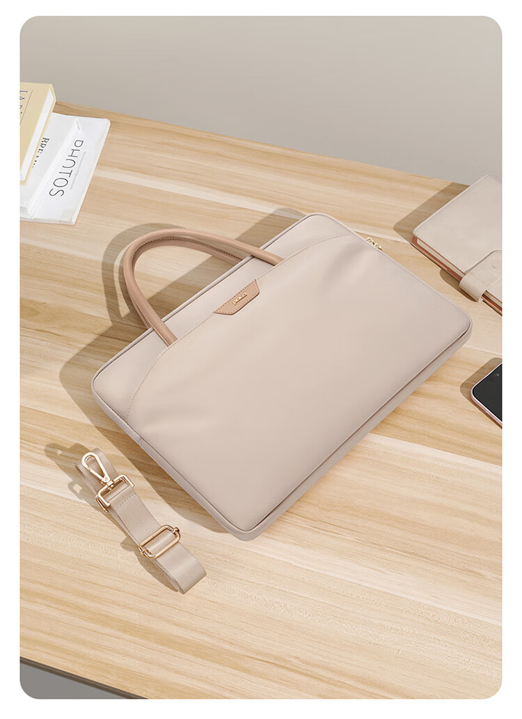 POLO Laptop Bag Briefcase for Women, Large Capacity Tote Bag, 14-Inch Notebook Handbag, Business Commute Shoulder Bag 6