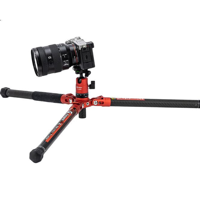 Штатив Fotopro Air 3 Dual Panoramic из углеродного волокна для беззеркальных и зеркальных фото- и видеокамер, цвет "Пламенный оранжевый"