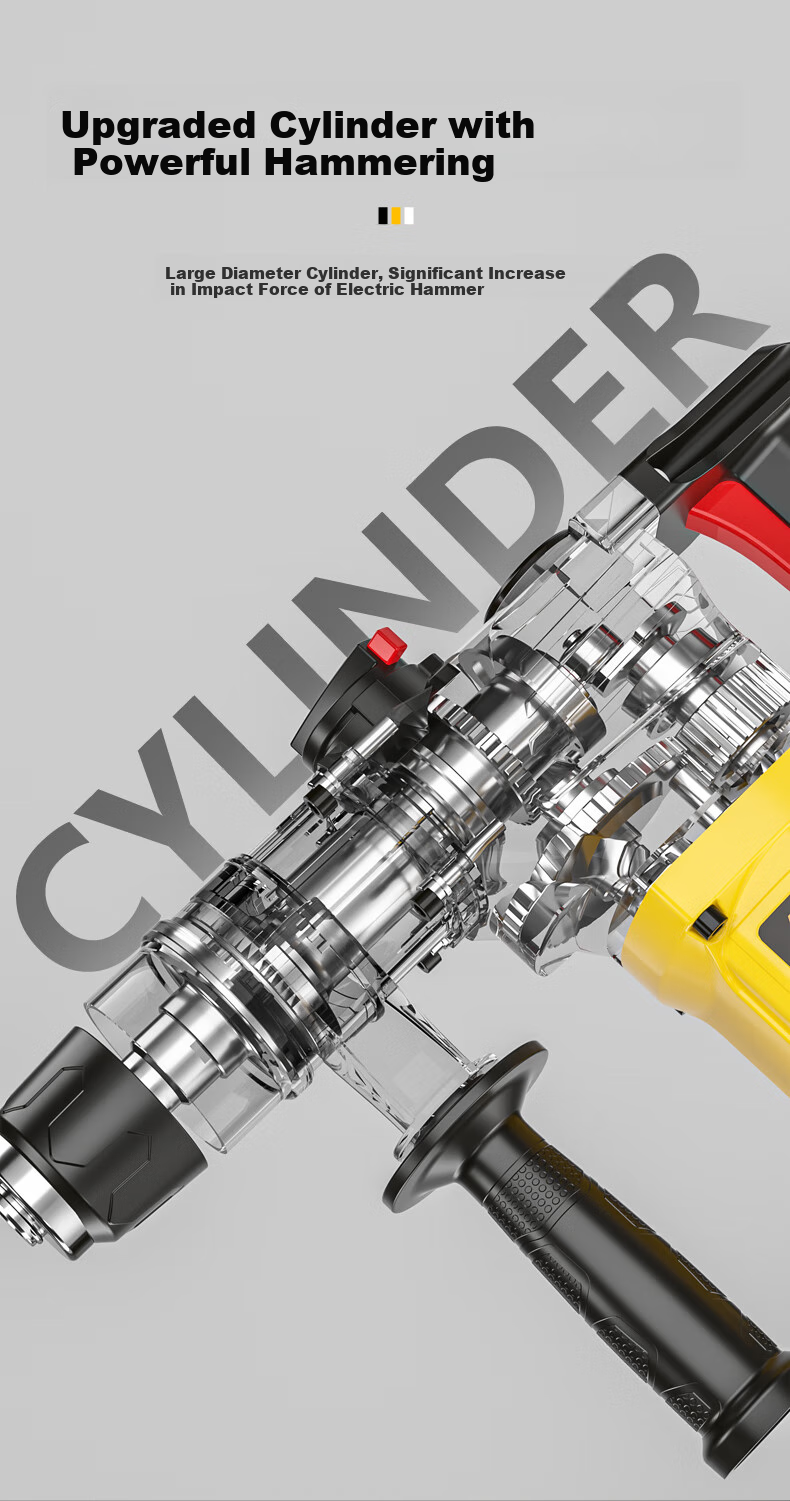Airuide Safety Clutch Electric Hammer And Pick, Dual-Purpose Impact Drill, High-Power Electric Drill, Industrial Concrete Drilling Electric Tool 18