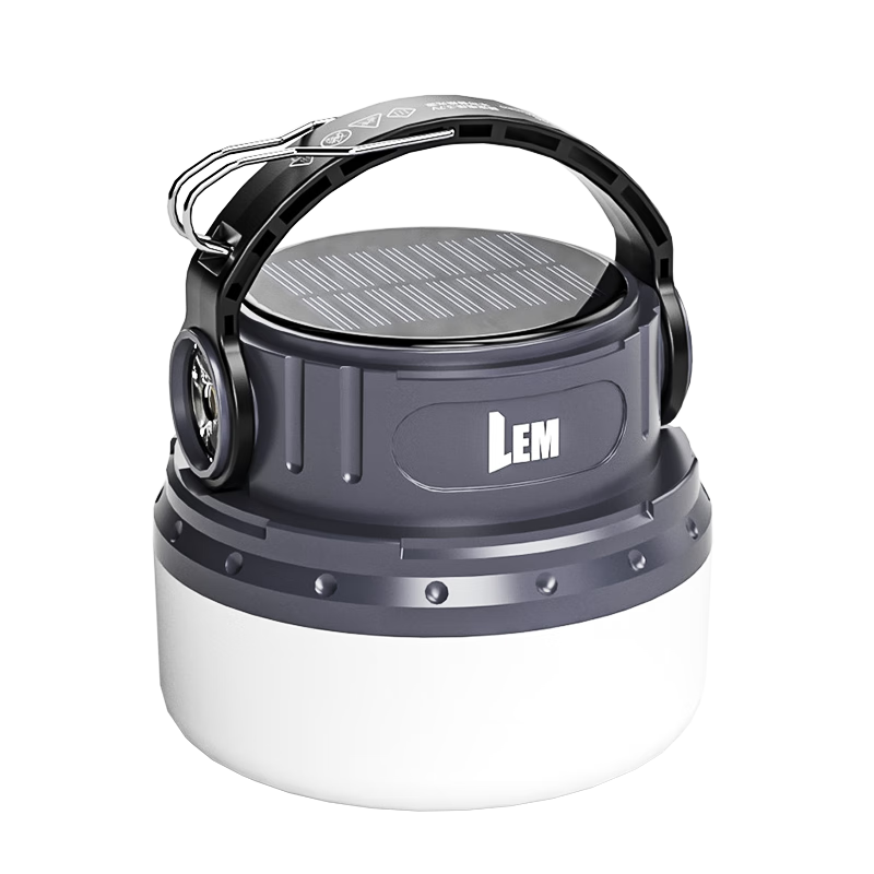 LEM Camping Lantern Solar Rechargeable Super Bright Outdoor Tent Campground Emergency Hanging Light Power Outage Household Use