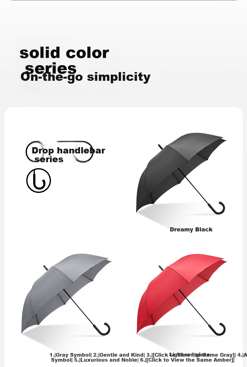 RUMBRELLA All-Weather Umbrella, Long Handle, Large Size, Reinforced And Thickened, Storm-Resistant, High-End Business Straight Handle Red Umbrella for Three People 9