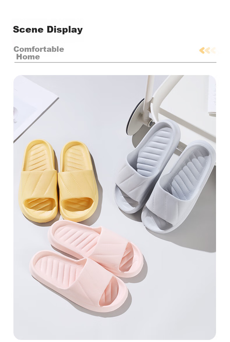 FOOTOPPO Slippers for Women And Men, Summer Home Use, Non-Slip Couple's Indoor Thick-Soled Bathroom Slide Sandals 13
