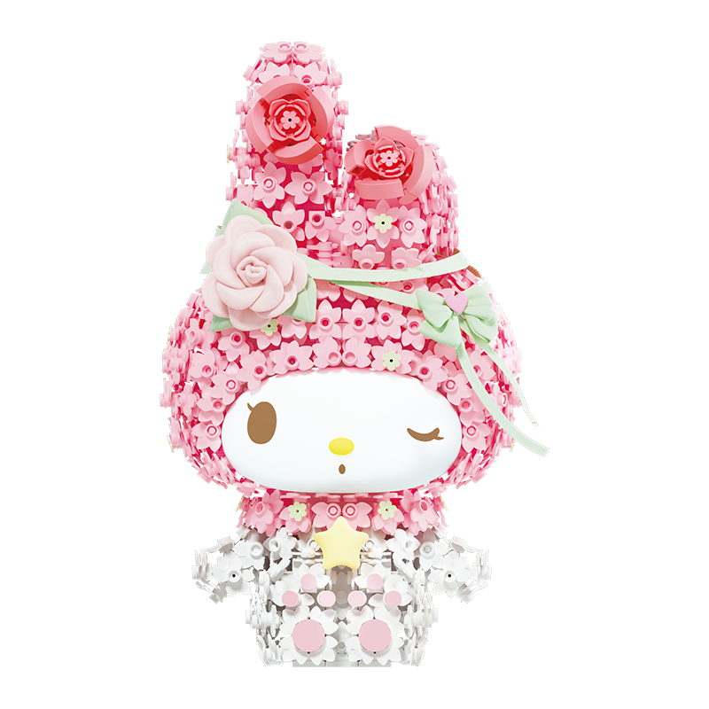 Yueguangshe Sanrio Collaboration Melody Building Blocks, Trendy Creative Toy, Gift for Girlfriends, Birthday And Christmas Present