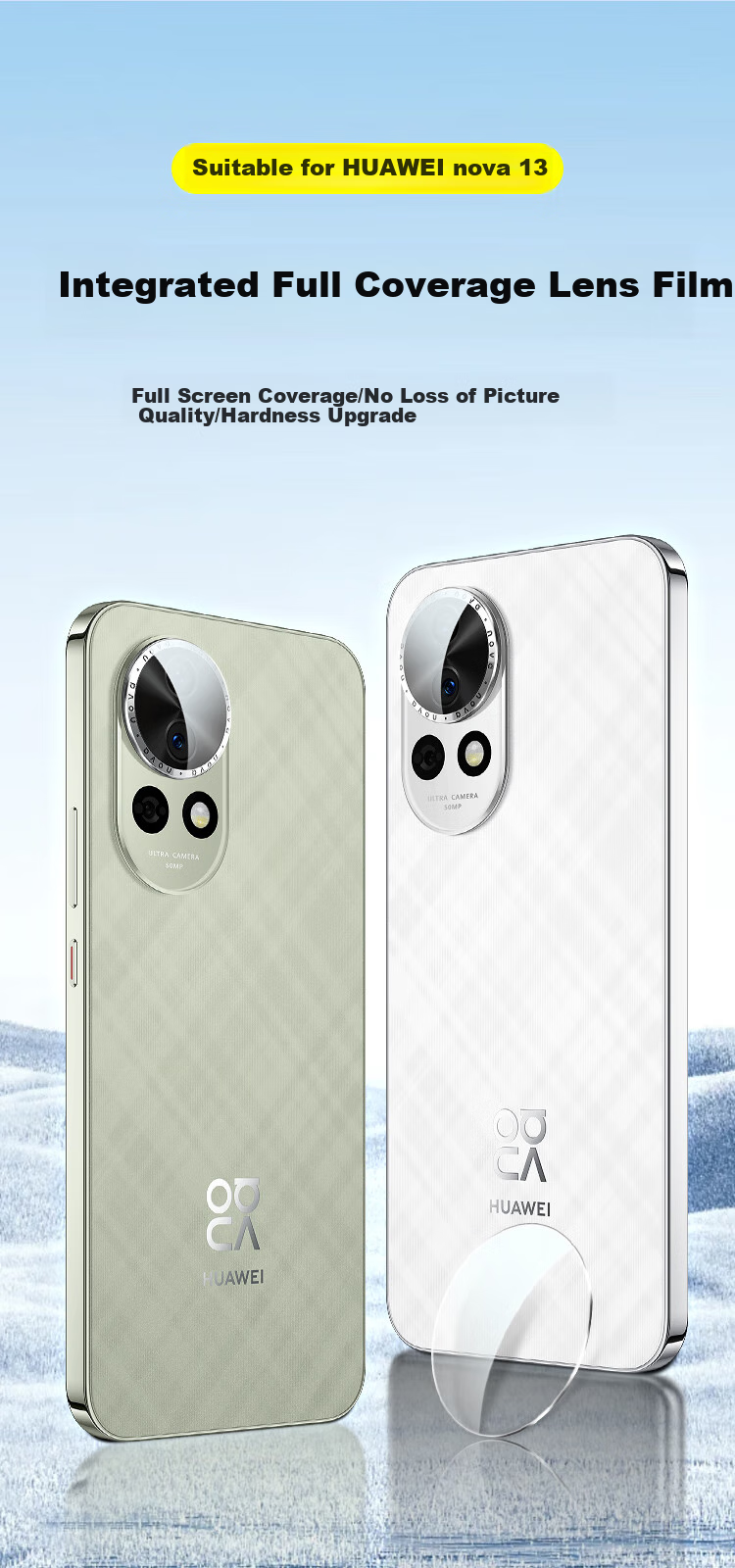 KOOLIFE [Two Pieces] Suitable for Huawei Nova 13 Camera Lens Film, Nova 13 Phone Rear Camera Protective Film, AR Anti-Glare Ultra-Thin High-Definition Wear-Resistant Scratch-Resistant Dustproof Film 5