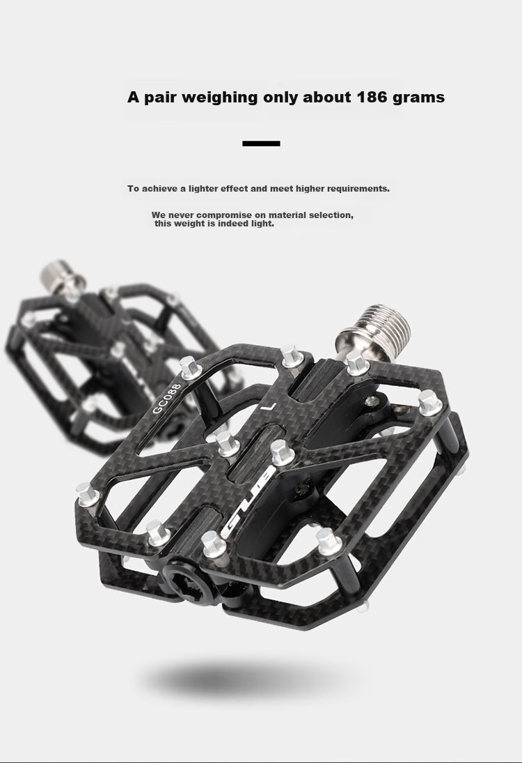 GUB Carbon Fiber Bicycle Pedals, Sanpei Lin Road Mountain Universal Titanium Bearing Pedals 7