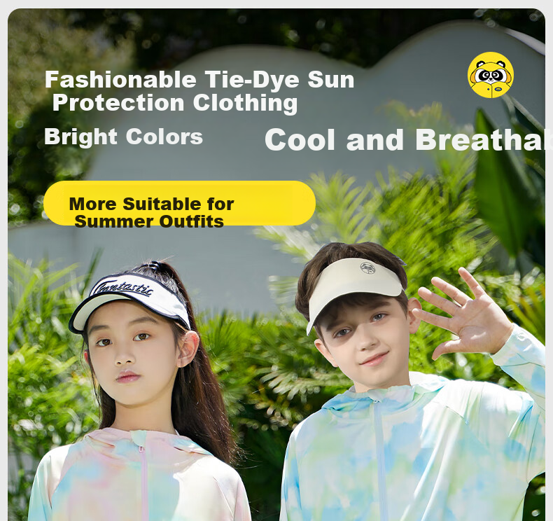 Moremerry Children's Sun Protection Clothing, Cool And Breathable, UV-Resistant, for Boys And Girls, Summer Ice Silk Sun Protection Garment, Colorful Pink, 4XL 1