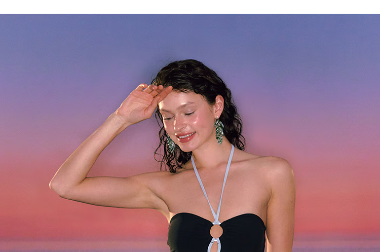 Atlanticbeach 2025 New Popular Beach Vacation Swimsuit for Women, Halter Neck, Sexy, Hollow-Out, Elegant One-Piece Swimwear 2