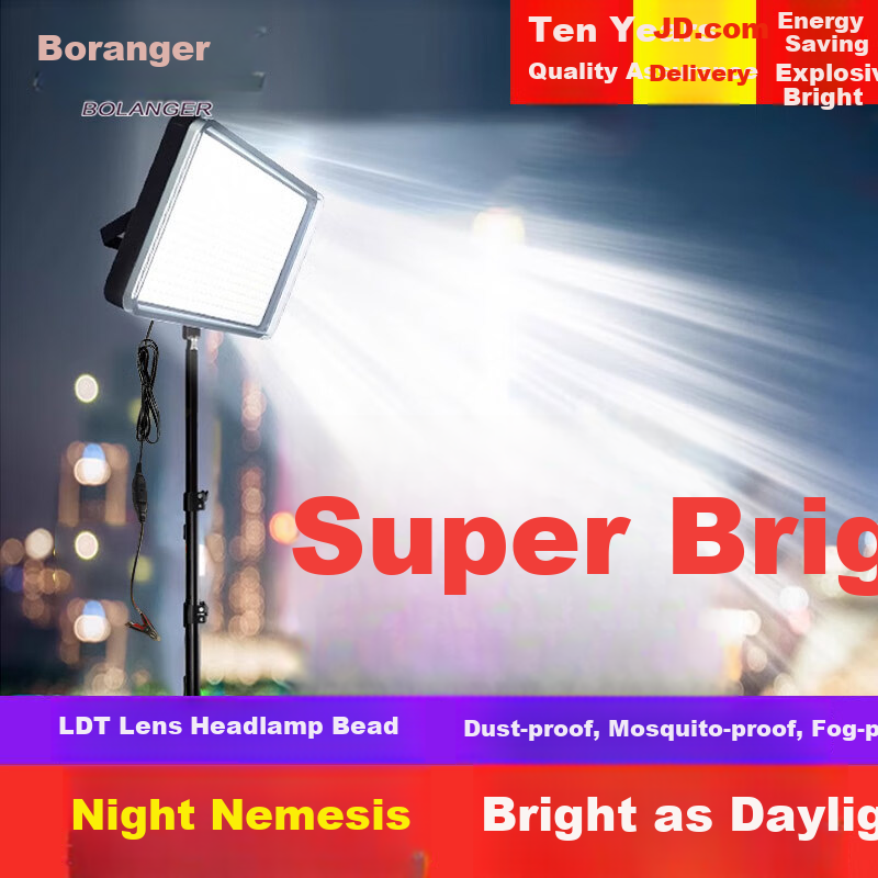 Bolanger Night Market Stall Light, Rechargeable LED Lamp, Portable Outdoor Lighting for Street Vendors, High-Intensity Bracket, Emergency Light for Wilderness Camping