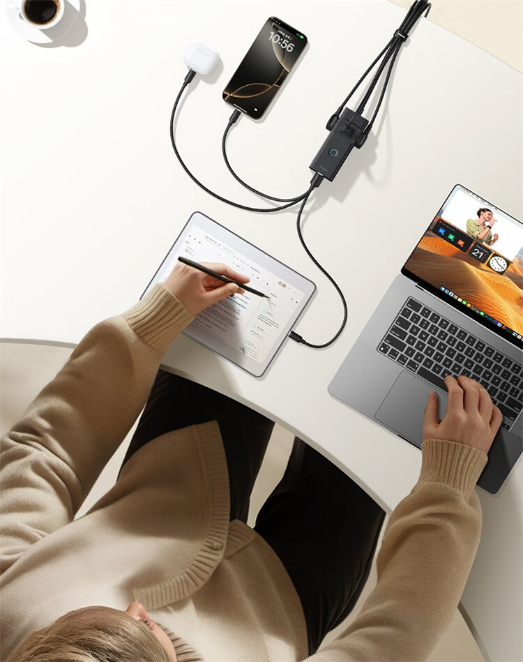 Baseus GaN 65W/67W Laptop Fast Charger Power Strip Socket Multi-Functional Portable Desktop Charging Station 7