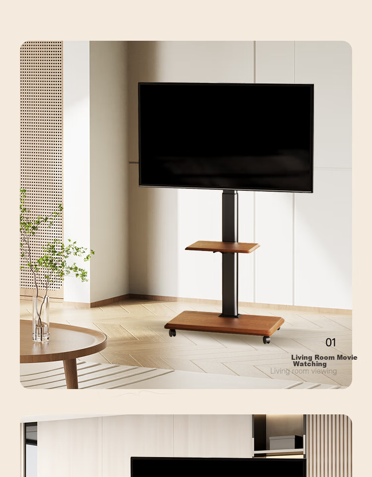 Enlipu TV Stand for 32-75 Inch, Floor-Standing TV Bracket, No Drilling Required, Movable Floor TV Stand Compatible with Multiple Brands of TVs 20