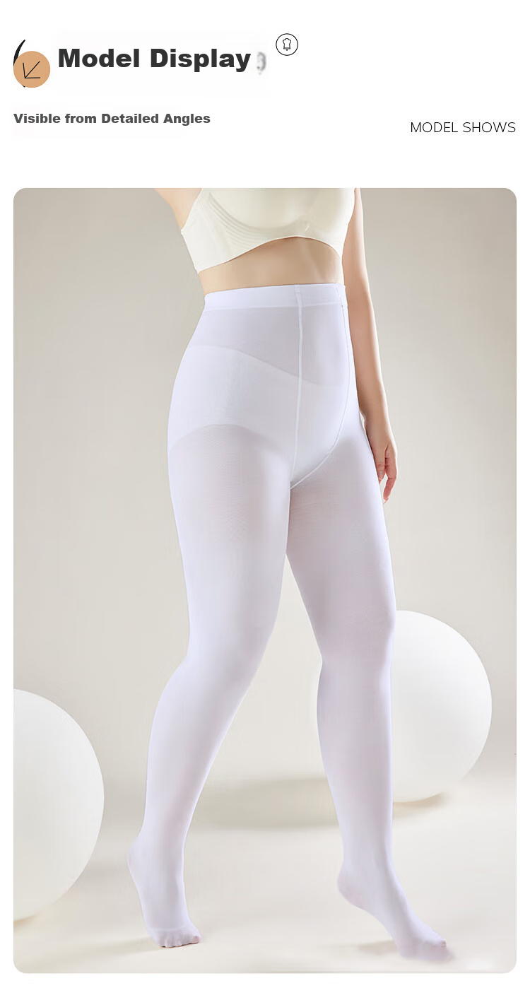 LangSha White Stockings, Plus Size, Thick And Large, Spring And Autumn Medium-Thick Dance Socks, Velvet Anti-Pinch White Pantyhose, Leggings 13