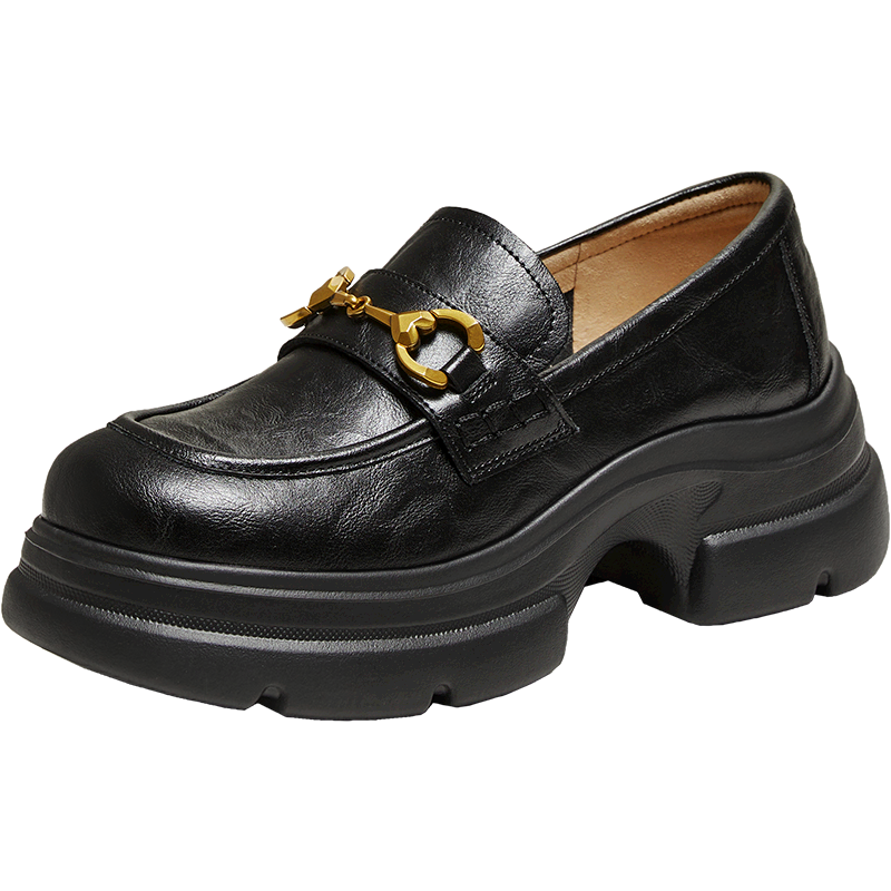 TATA Magic Detective Platform Loafers Unisex Star Style Black (Heart Edition) Size 36