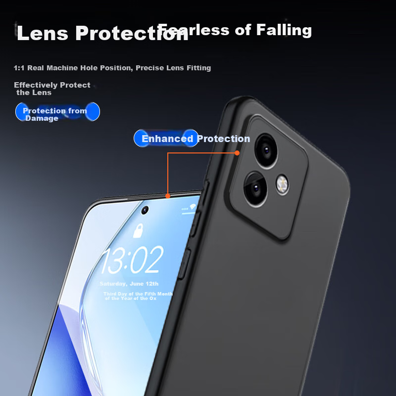 Чехол для телефона Kulefeng для Honor X60 GT, противоударный, с защитой объектива, черный