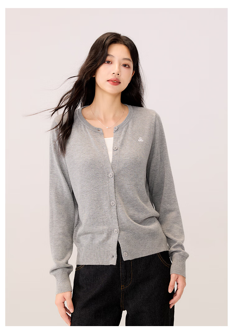 RA&RN / Aiqi Ruyu Autumn New Slimming Solid Color Wool Knit Cardigan Jacket for Women, Elegant 13