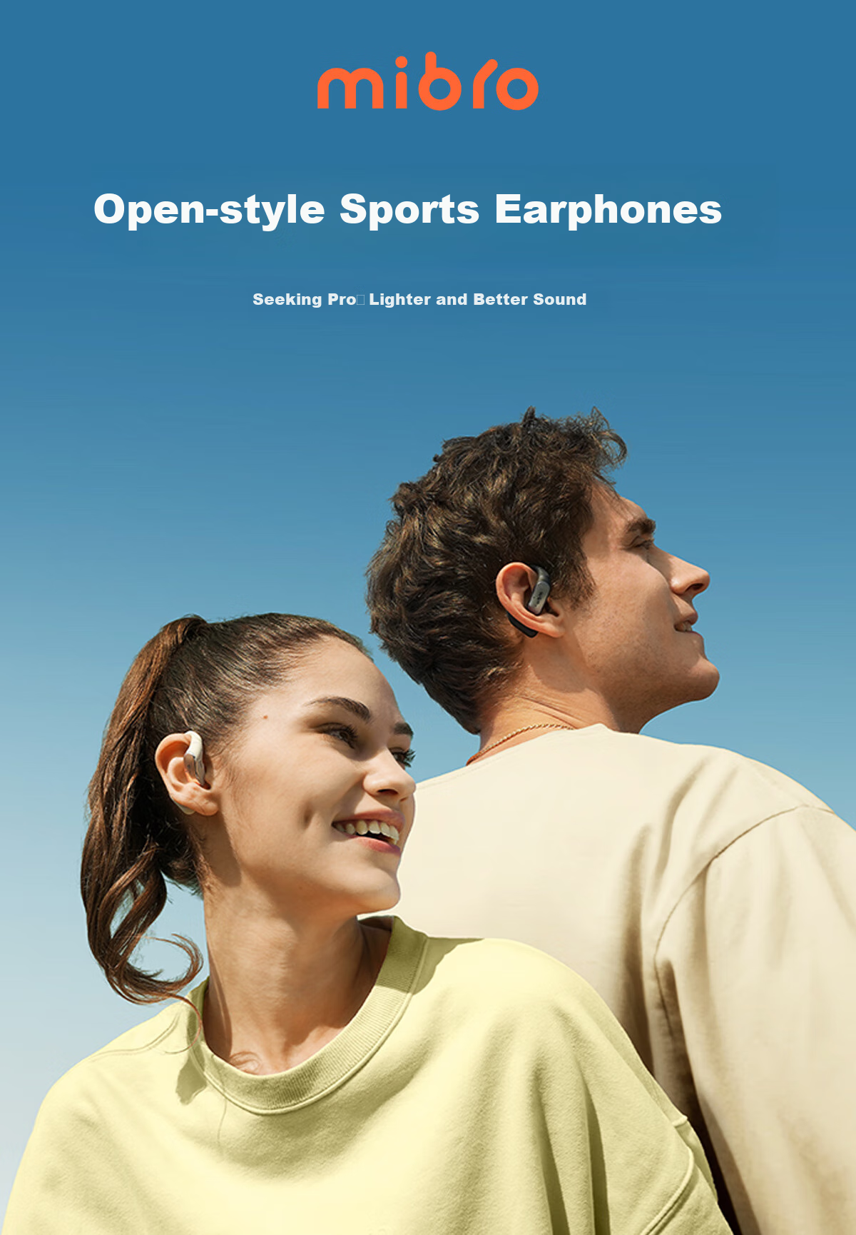 Mibro Open-Style Bluetooth Earphones for Sports And Running, Sweatproof Earbuds Compatible with Apple, Huawei, Xiaomi, Android - White 3