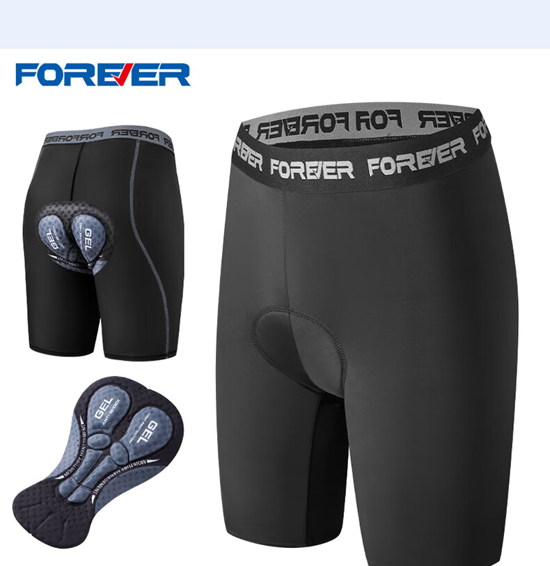 Forever Quick-Dry Cycling Jersey and Pants Unisex Mountain Road Bike Sportswear Breathable Shock-Absorbing Cycling Gear Gray S 15