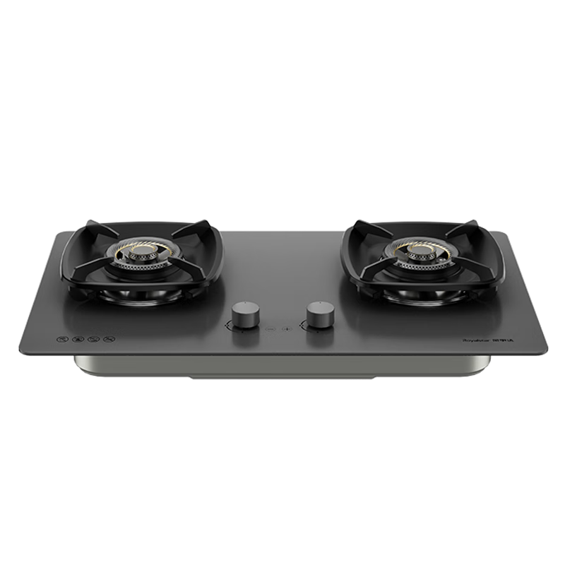 Royalstar Built-in Natural Gas Stove Double Burner 5.2kW High Flame Dual-Side Timer AG Glass Cooktop First-Class Energy Efficiency 70% Thermal Efficiency JZT-D612YS