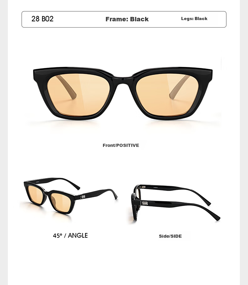 CAXMAN Retro Cat Eye Elegant Plain GM Sunglasses for Men And Women, Narrow Frame UV Protection Polarized Driving Glasses that Make Face Look Smaller 14