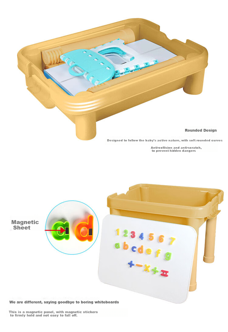 SPACE SAND Children's Multifunctional Toy Learning Table, Sand Tray Desk, Boys And Girls 6-Jin+ Study Desk Set, Birthday Gift 13