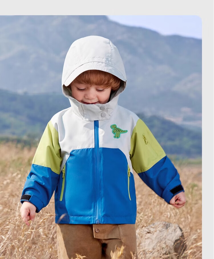 Qiqi Bear Boys' Windbreaker Outdoor Jacket Children's Autumn 3-in-1 Thickened Baby Three-Proof Winter Coat 28