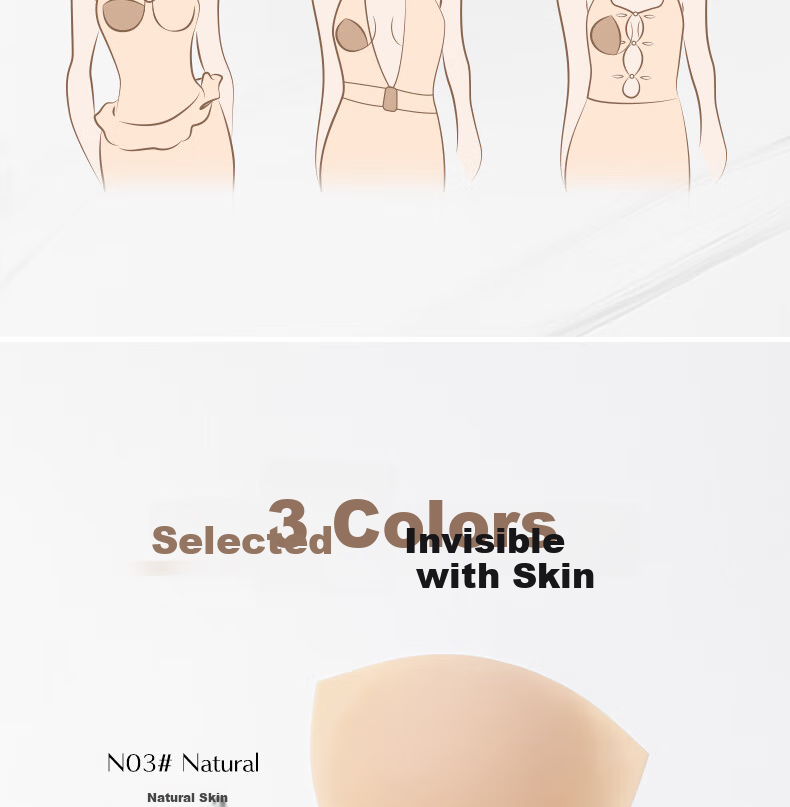 Vcn [Half-Round Adhesive Patch] N03, Natural Skin Tone, Thin Wedding Dress, Invisible, Prevents Nipple Show-Through, Anti-Exposure, for Summer 6
