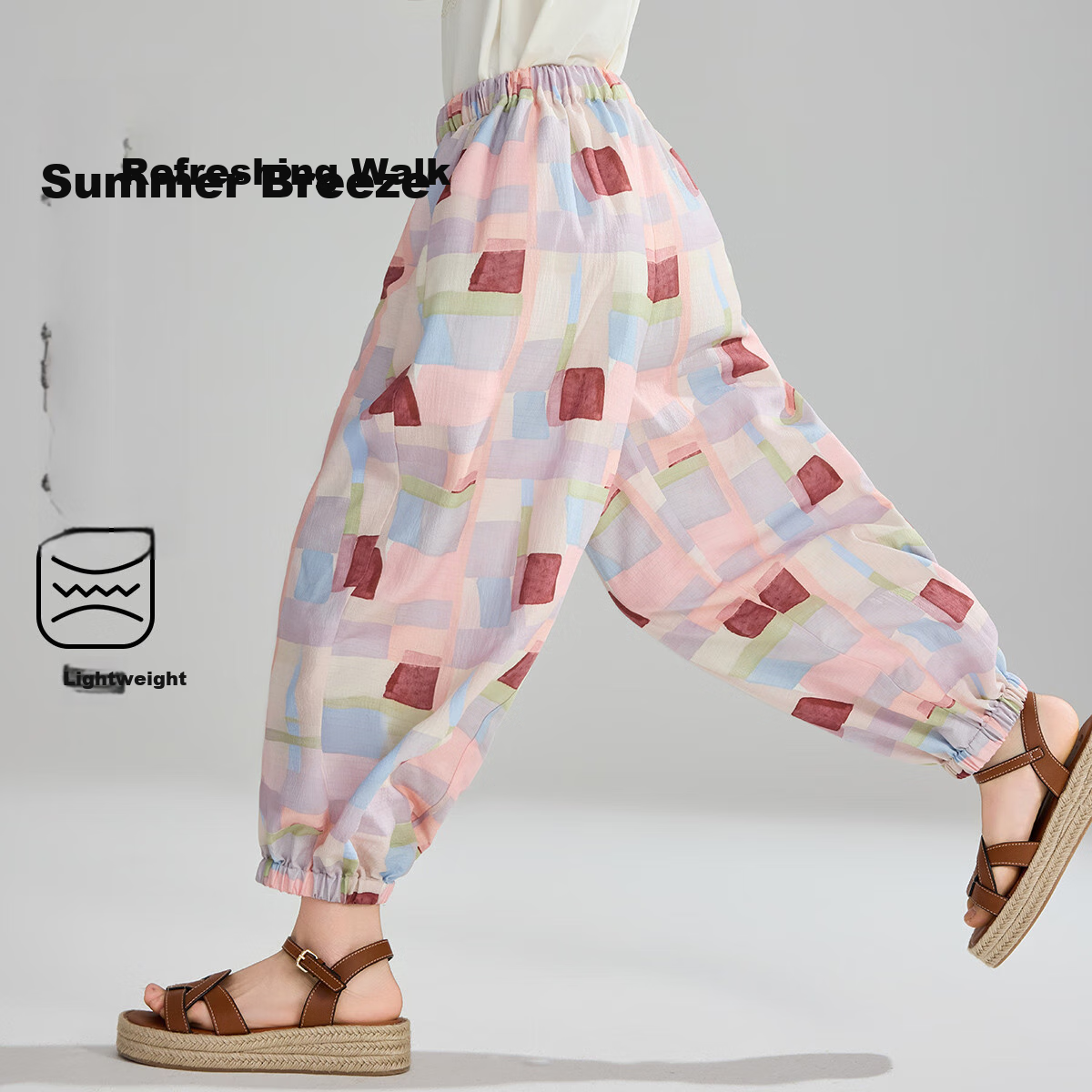 ASK JUNIOR Children's Pants, Summer Mid-To Kids' Lantern Pants, Mosquito-Proof Trousers, Girls' All-Over Watercolor Casual Pants, Long Pants, Joggers 2